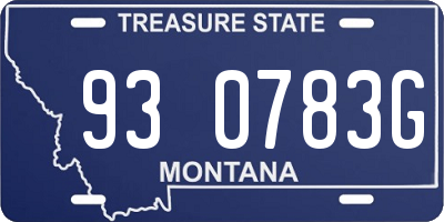 MT license plate 930783G