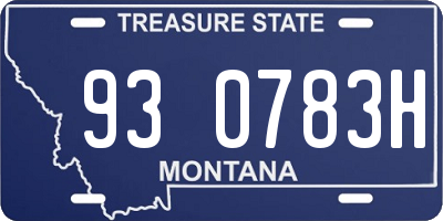 MT license plate 930783H