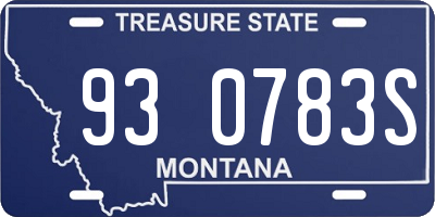 MT license plate 930783S