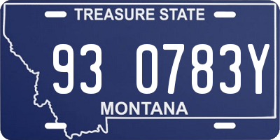 MT license plate 930783Y