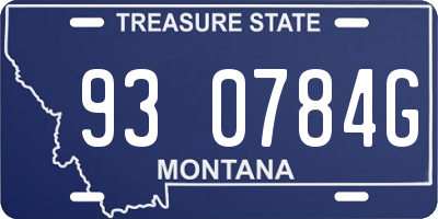 MT license plate 930784G