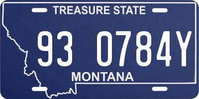 MT license plate 930784Y