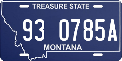 MT license plate 930785A