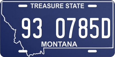 MT license plate 930785D