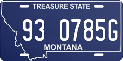 MT license plate 930785G