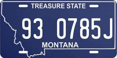 MT license plate 930785J