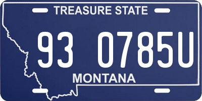 MT license plate 930785U