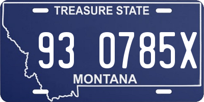 MT license plate 930785X