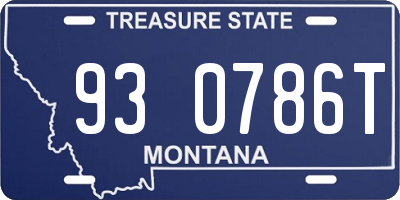 MT license plate 930786T
