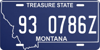 MT license plate 930786Z