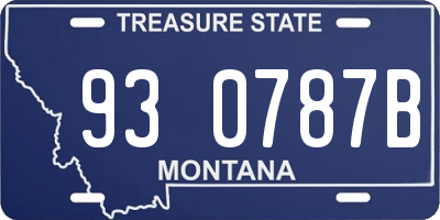 MT license plate 930787B