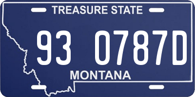 MT license plate 930787D