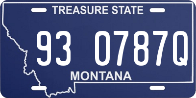 MT license plate 930787Q