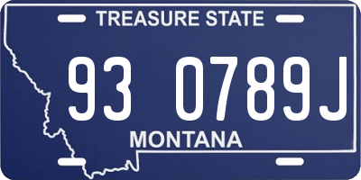MT license plate 930789J