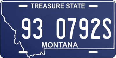 MT license plate 930792S
