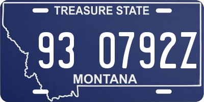 MT license plate 930792Z