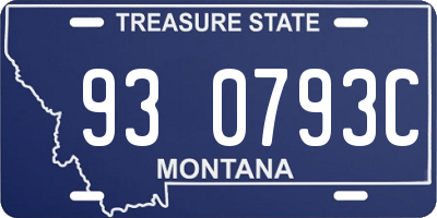 MT license plate 930793C