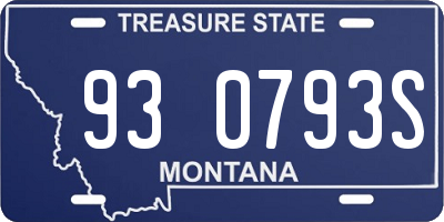 MT license plate 930793S