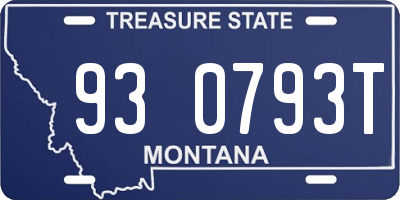 MT license plate 930793T
