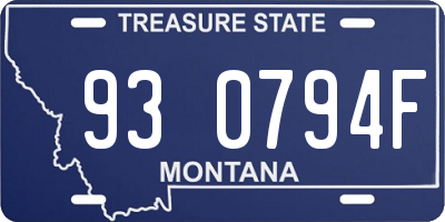 MT license plate 930794F