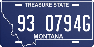 MT license plate 930794G