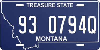 MT license plate 930794Q