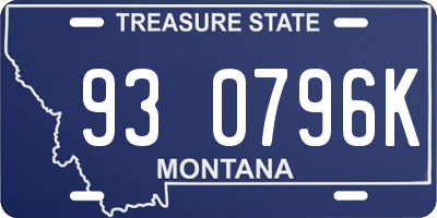 MT license plate 930796K