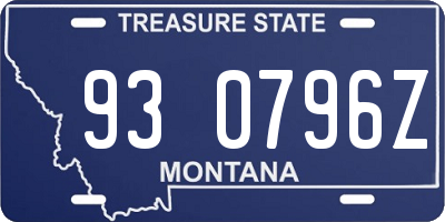 MT license plate 930796Z
