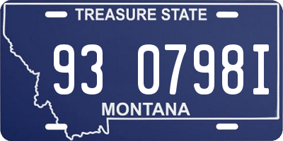 MT license plate 930798I