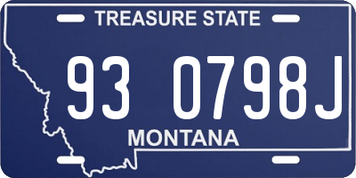 MT license plate 930798J