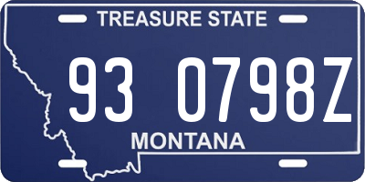 MT license plate 930798Z