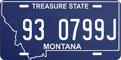 MT license plate 930799J
