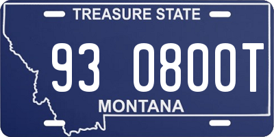 MT license plate 930800T