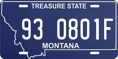 MT license plate 930801F