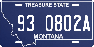 MT license plate 930802A