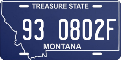 MT license plate 930802F