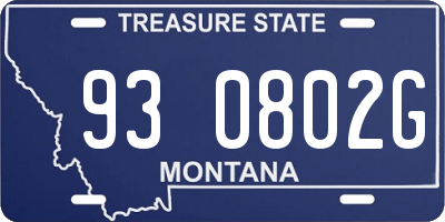 MT license plate 930802G