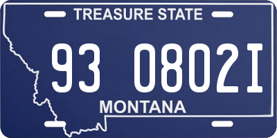 MT license plate 930802I
