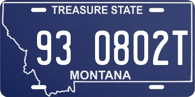 MT license plate 930802T