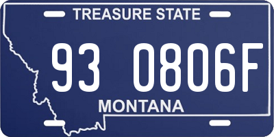 MT license plate 930806F