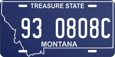 MT license plate 930808C