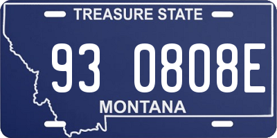 MT license plate 930808E