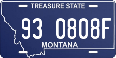 MT license plate 930808F