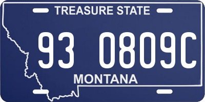 MT license plate 930809C