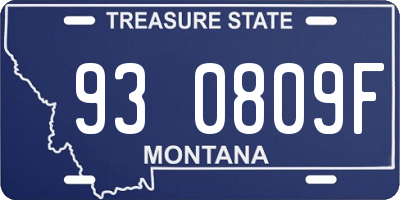 MT license plate 930809F