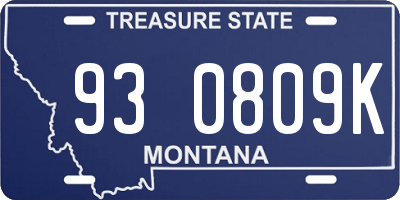 MT license plate 930809K