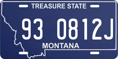 MT license plate 930812J