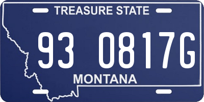 MT license plate 930817G
