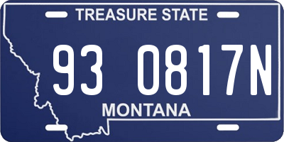 MT license plate 930817N