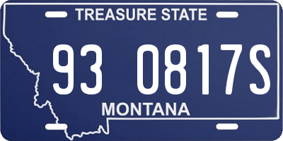 MT license plate 930817S